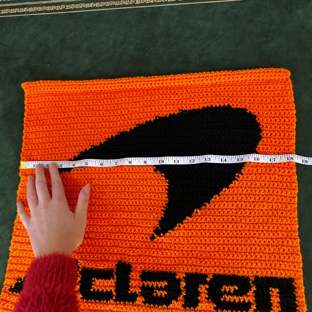 Hand Crocheted McLaren Logo Tapestry for F1–Indycar—Car Enthusiasts! - Picture 9 of 13